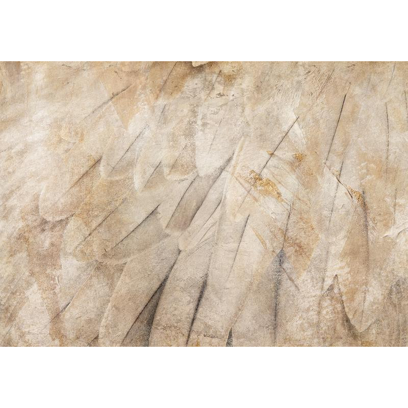 34,00 € Fotobehang - Birds wings - minimalist close-up on beige feathers with pattern
