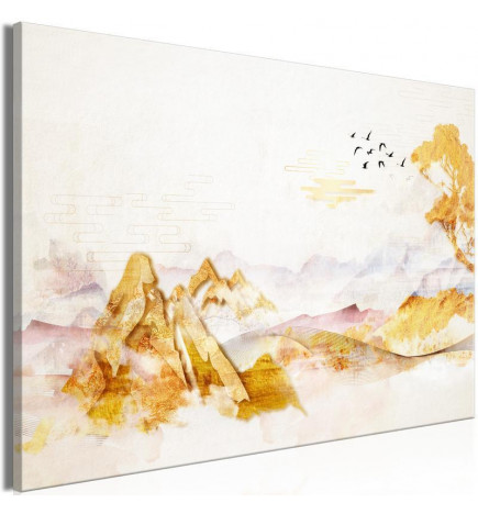 Canvas Print - Golden Mountains (1 Part) Wide
