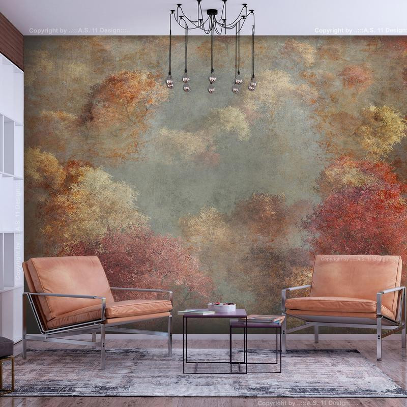 34,00 € Wall Mural - Nature in autumn - landscape of autumn trees in painted retro style