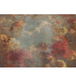 Fototapetas - Nature in autumn - landscape of autumn trees in painted retro style