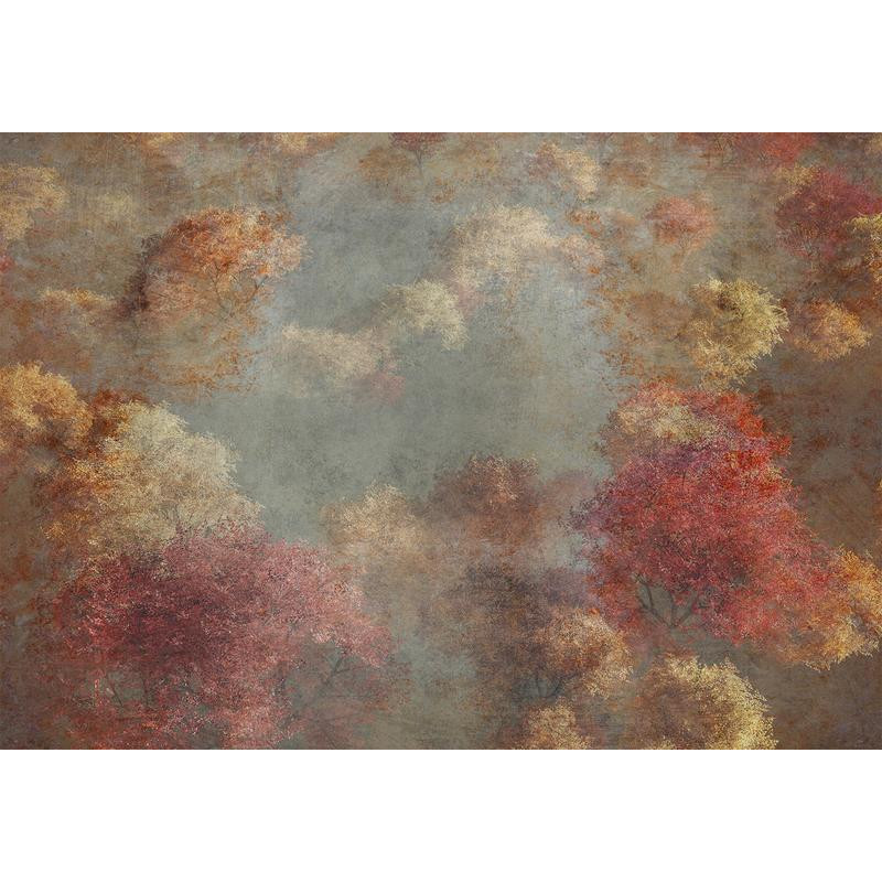 34,00 € Foto tapete - Nature in autumn - landscape of autumn trees in painted retro style