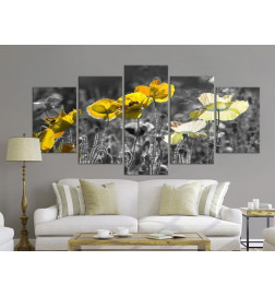 Quadro - Yellow Poppies (5 Parts) Wide