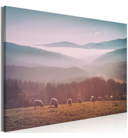 Schilderij - Sheep in Mountain Landscape (1-part) - Animals in Nature