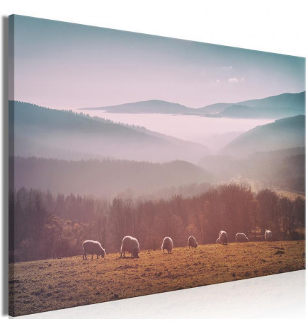 Leinwandbild - Sheep in Mountain Landscape (1-part) - Animals in Nature