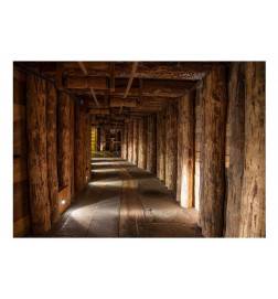 Fotomurale nel corridoio di legno - misure standar Arredalacasa