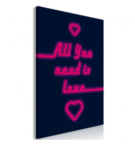 Schilderij - All You Need Is Love (1 Part) Vertical
