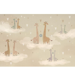 fotomurale con due giraffe innamorate - arredalacasa