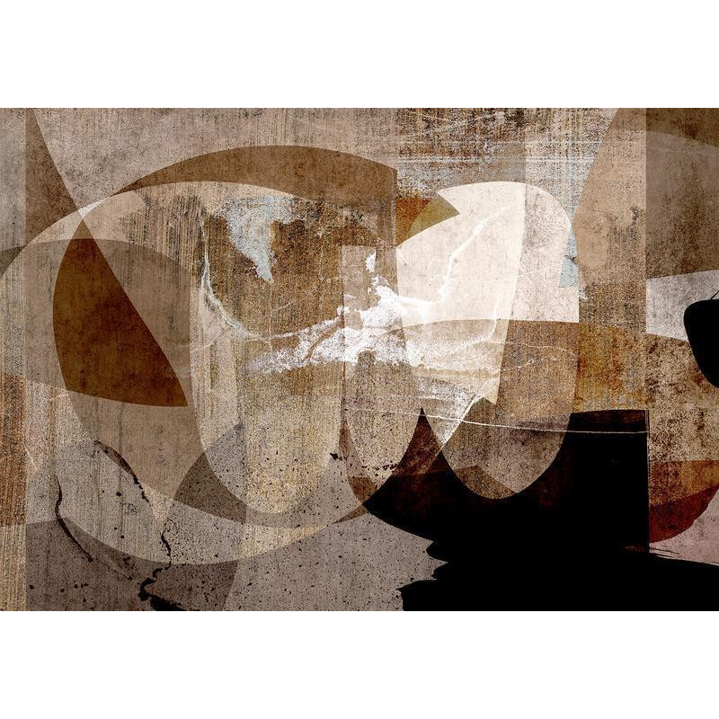 34,00 € Fotobehang - Geometric abstraction with shapes - composition in brown colours