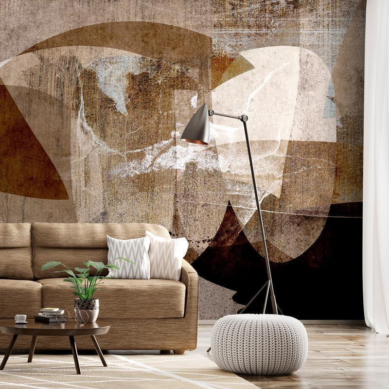 34,00 € Fototapete - Geometric abstraction with shapes - composition in brown colours