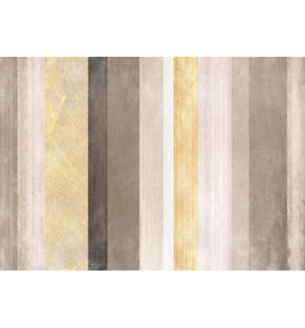 Fototapeet - Striped pattern - abstract background in various stripes with gold pattern