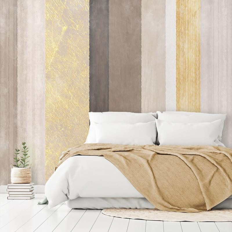 34,00 € Wall Mural - Striped pattern - abstract background in various stripes with gold pattern
