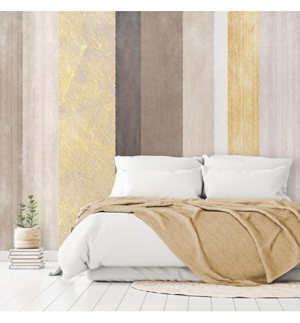 Wall Mural - Striped pattern - abstract background in various stripes with gold pattern