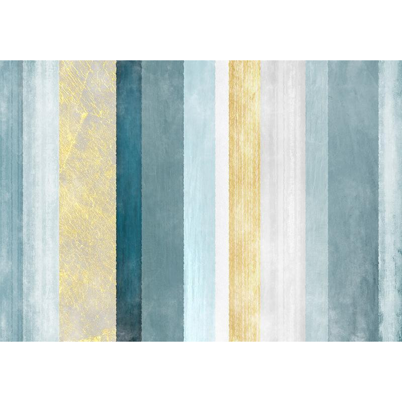 34,00 € Fotobehang - Striped pattern - abstract background in stripes in blue tones with gold pattern