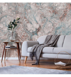 Wall Mural - Marble Flowers - Natural Stone Structures in Pastel Colours