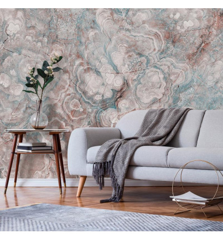 Fototapet - Marble Flowers - Natural Stone Structures in Pastel Colours