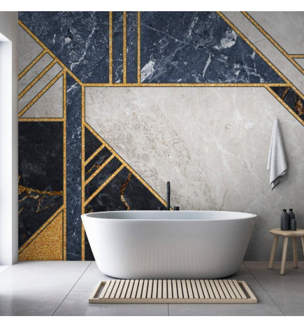Wall Mural - Expressive Pattern in Gold and Garnet