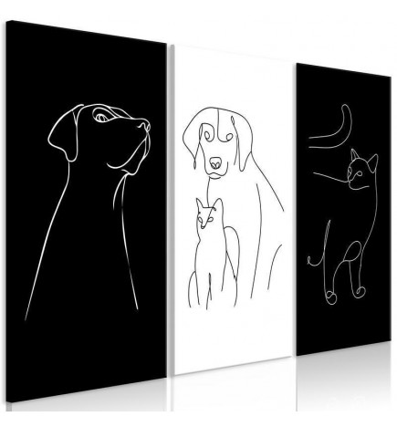 Schilderij - Domestic Animals (3 Parts)