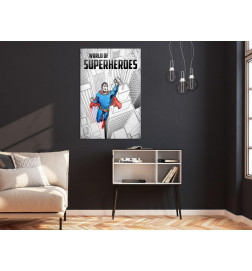 Canvas Print - World of Superheroes (1 Part) Vertical