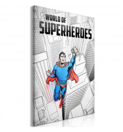 Schilderij - World of Superheroes (1 Part) Vertical