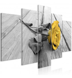 95,90 € Paveikslas - Rose on Wood (5 Parts) Wide Yellow