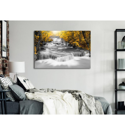 Canvas Print - Cascade of Thoughts (1 Part) Wide Yellow