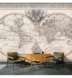 Mural de parede - Mappe-Monde Geo-Hydrographique