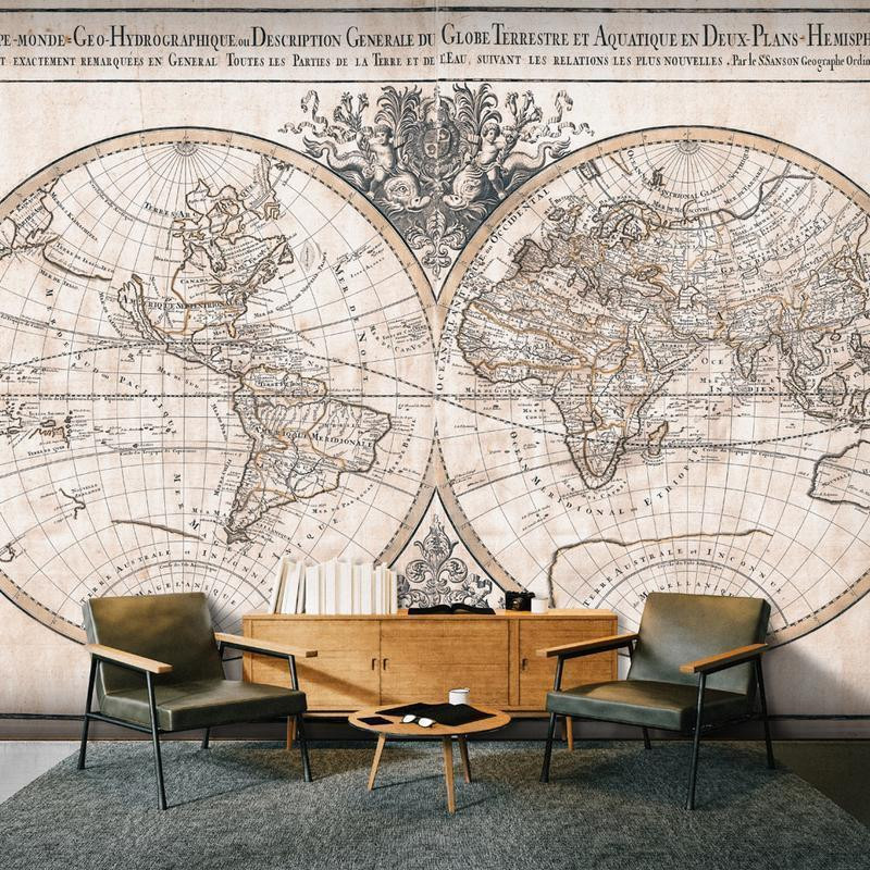 34,00 € Wall Mural - Mappe-Monde Geo-Hydrographique