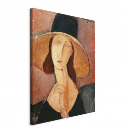 Schilderij - Portrait of Jeanne Hebuterne in a Large Hat