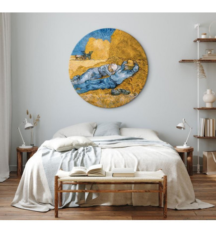 Rond schilderij - Noon: Rest from Work (Vincent Van Gogh)