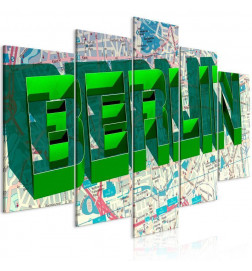 Schilderij - Green Berlin (5 Parts) Wide
