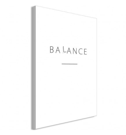 Canvas Print - Balance of Words (1-part) - Black English Text on White