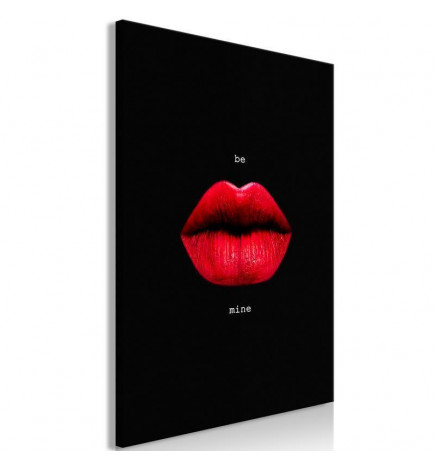 Quadro - Red Lips (1-part) - Black Background with English Text