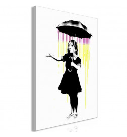 Canvas Print - Girl with Umbrella (1 Part) Vertical