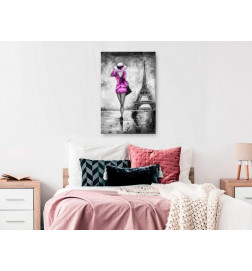 Schilderij - Parisian Woman (1 Part) Vertical Pink