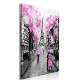 Leinwandbild - Paris Rendez-Vous (1 Part) Vertical Pink