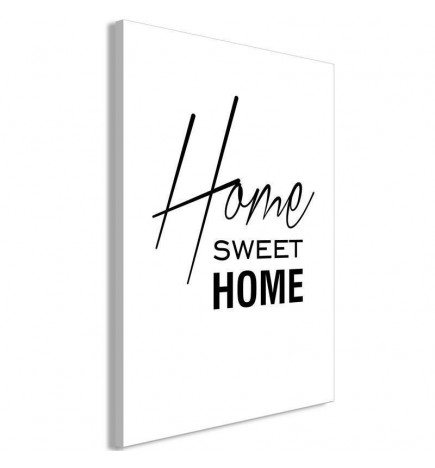 Canvas Print - Black and White: Home Sweet Home (1 Part) Vertical