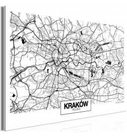 Canvas Print - City Plan: Krakow (1 Part) Wide