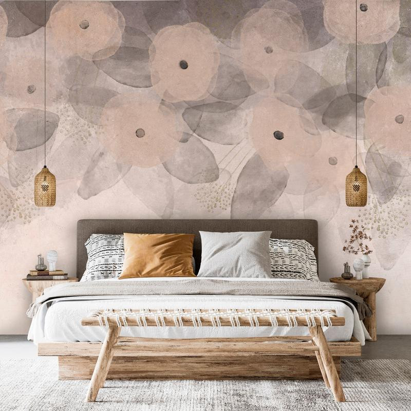34,00 €Mural de parede - Minimalist meadow - patterns on a delicate beige textured background