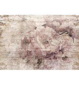 Wall Mural - Flowers on Boards