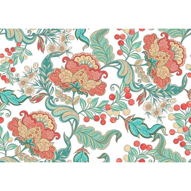 34,00 € Fototapet - Ethnic vegetation - plant motif with ornaments in coloured flowers