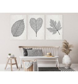 Schilderij - Minimalist Leaves (3 Parts)
