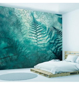 34,00 € Fototapete - In a forest retreat - abstract composition with ferns and patterns