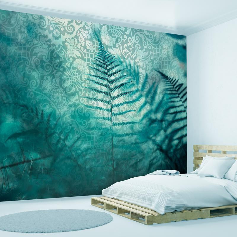 34,00 € Foto tapete - In a forest retreat - abstract composition with ferns and patterns