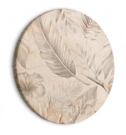 Quadro redondo - A multitude of exotic leaves and flowers - A subtle composition of tropical plant species maintained in