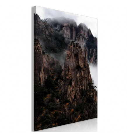 Canvas Print - Heart of Mountain Landscape (1-part) - Clouds Amid Rocks