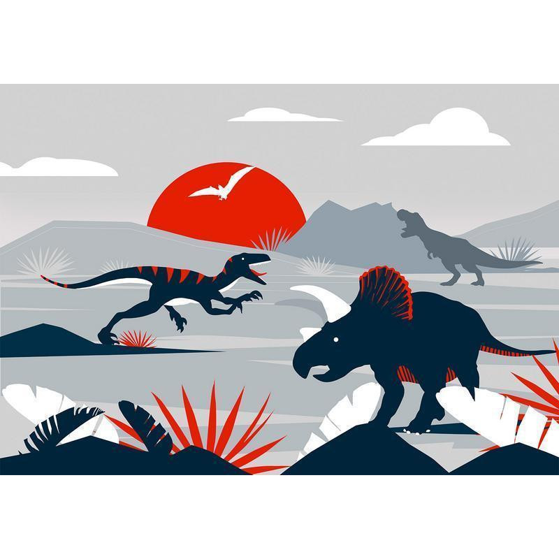 34,00 € Fototapet - Last dinosaurs with red - abstract landscape for a room