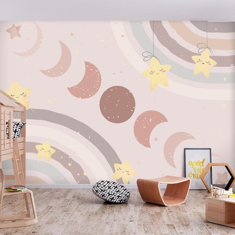 34,00 € Wall Mural - Phases of the Moon Among Stars and Rainbows