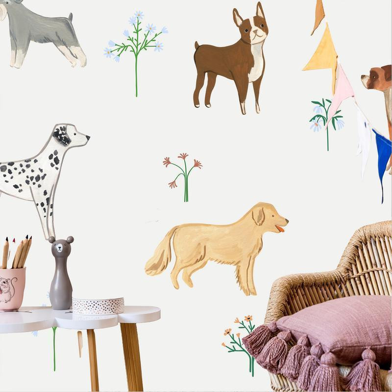 34,00 € Wall Mural - Doggies - a Subtle Illustration for Children