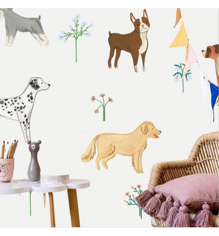 Wall Mural - Doggies - a Subtle Illustration for Children
