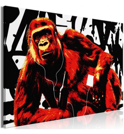 Canvas Print - Pop Art Monkey (1 Part) Narrow Red